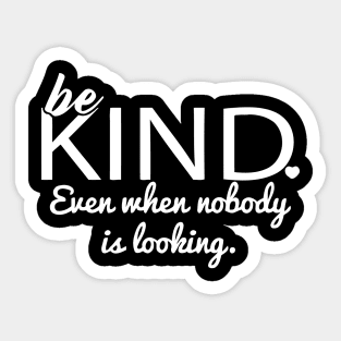 Be Kind Even When Nobody Is Looking Sticker